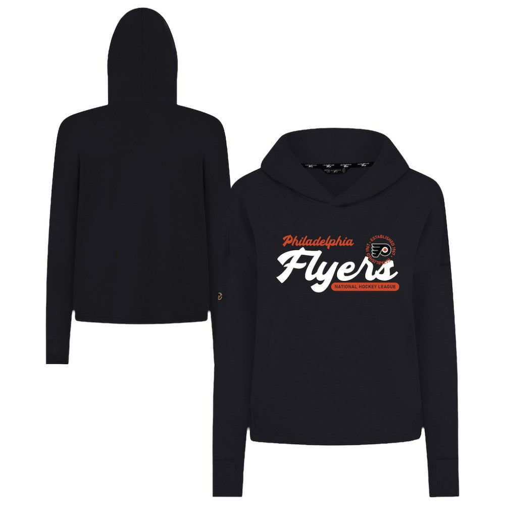 Philadelphia Flyers Levelwear Women's Sweet Monument Tri-Blend Cropped Pullover Hoodie - Black - NHL 203145673