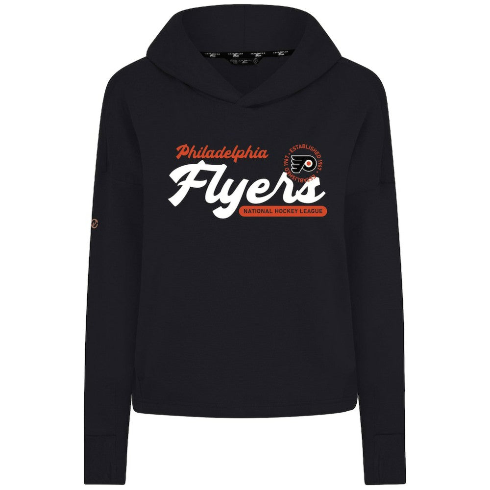 Philadelphia Flyers Levelwear Women's Sweet Monument Tri-Blend Cropped Pullover Hoodie - Black - NHL 203145673