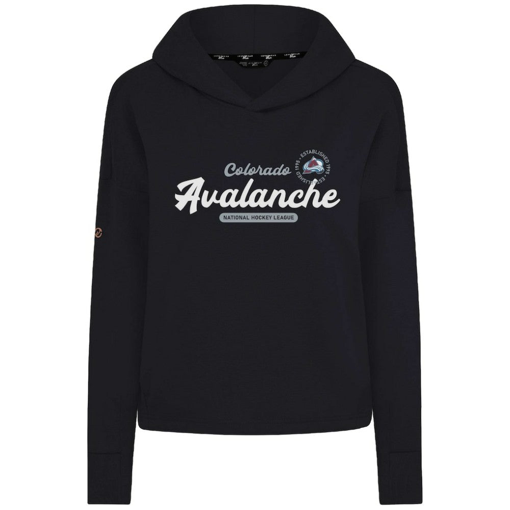 Colorado Avalanche Levelwear Women's Sweet Monument Tri-Blend Cropped Pullover Hoodie - Black - NHL 203145674