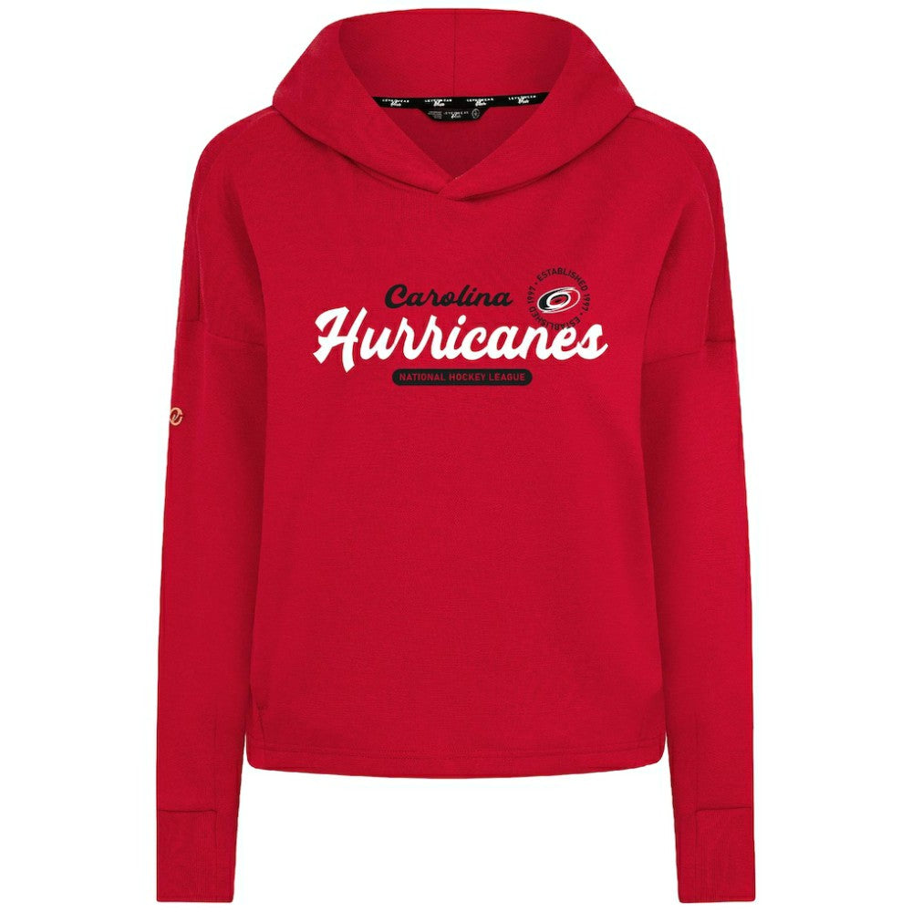 Carolina Hurricanes Levelwear Women's Sweet Monument Tri-Blend Cropped Pullover Hoodie - Red - NHL 203145678