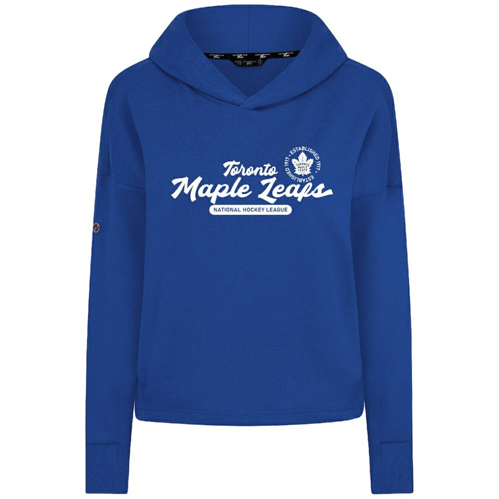 Toronto Maple Leafs Levelwear Women's Sweet Monument Tri-Blend Cropped Pullover Hoodie - Royal - NHL 203145680