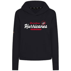 Carolina Hurricanes Levelwear Women's Sweet Monument Tri-Blend Cropped Pullover Hoodie - Black - NHL 203145681