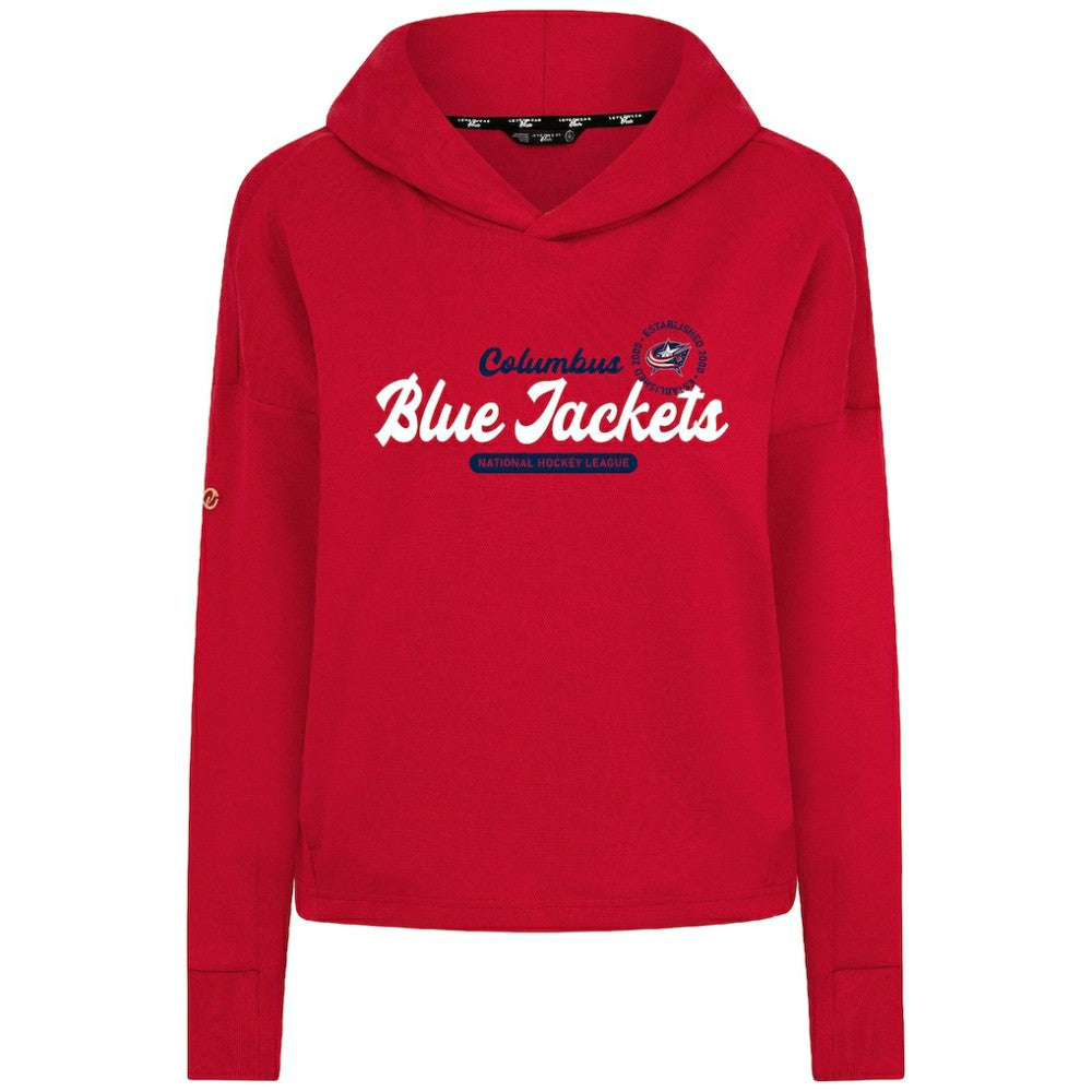 Columbus Blue Jackets Levelwear Women's Sweet Monument Tri-Blend Cropped Pullover Hoodie - Red - NHL 203145684