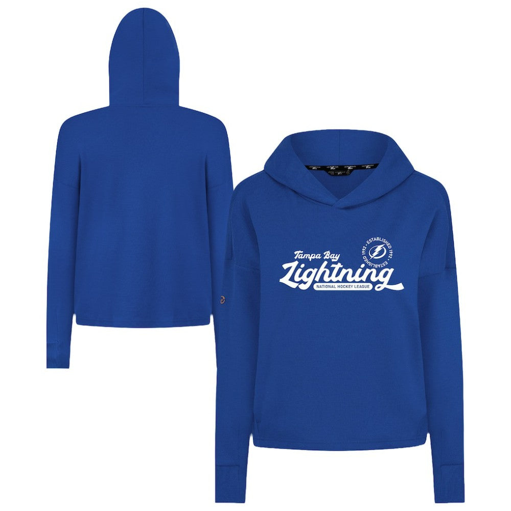 Tampa Bay Lightning Levelwear Women's Sweet Monument Tri-Blend Cropped Pullover Hoodie - Royal - NHL 203145685