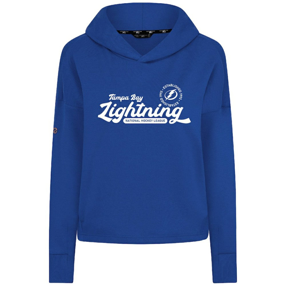 Tampa Bay Lightning Levelwear Women's Sweet Monument Tri-Blend Cropped Pullover Hoodie - Royal - NHL 203145685