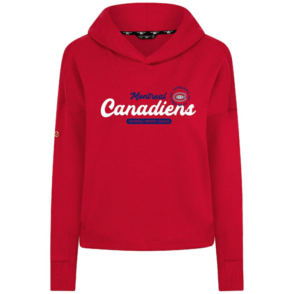 Montreal Canadiens Levelwear Women's Sweet Monument Tri-Blend Cropped Pullover Hoodie - Red - NHL 203145686