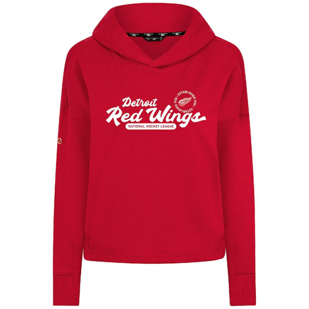Detroit Red Wings Levelwear Women's Sweet Monument Tri-Blend Cropped Pullover Hoodie - Red - NHL 203145687
