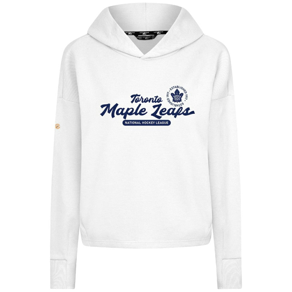 Toronto Maple Leafs Levelwear Women's Sweet Monument Tri-Blend Cropped Pullover Hoodie - White - NHL 203145688