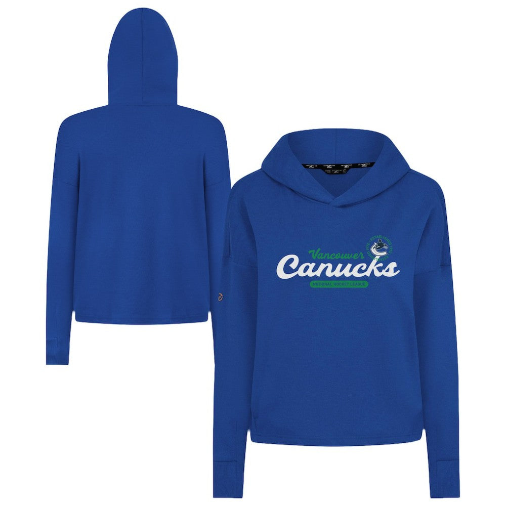 Vancouver Canucks Levelwear Women's Sweet Monument Tri-Blend Cropped Pullover Hoodie - Royal - NHL 203145690