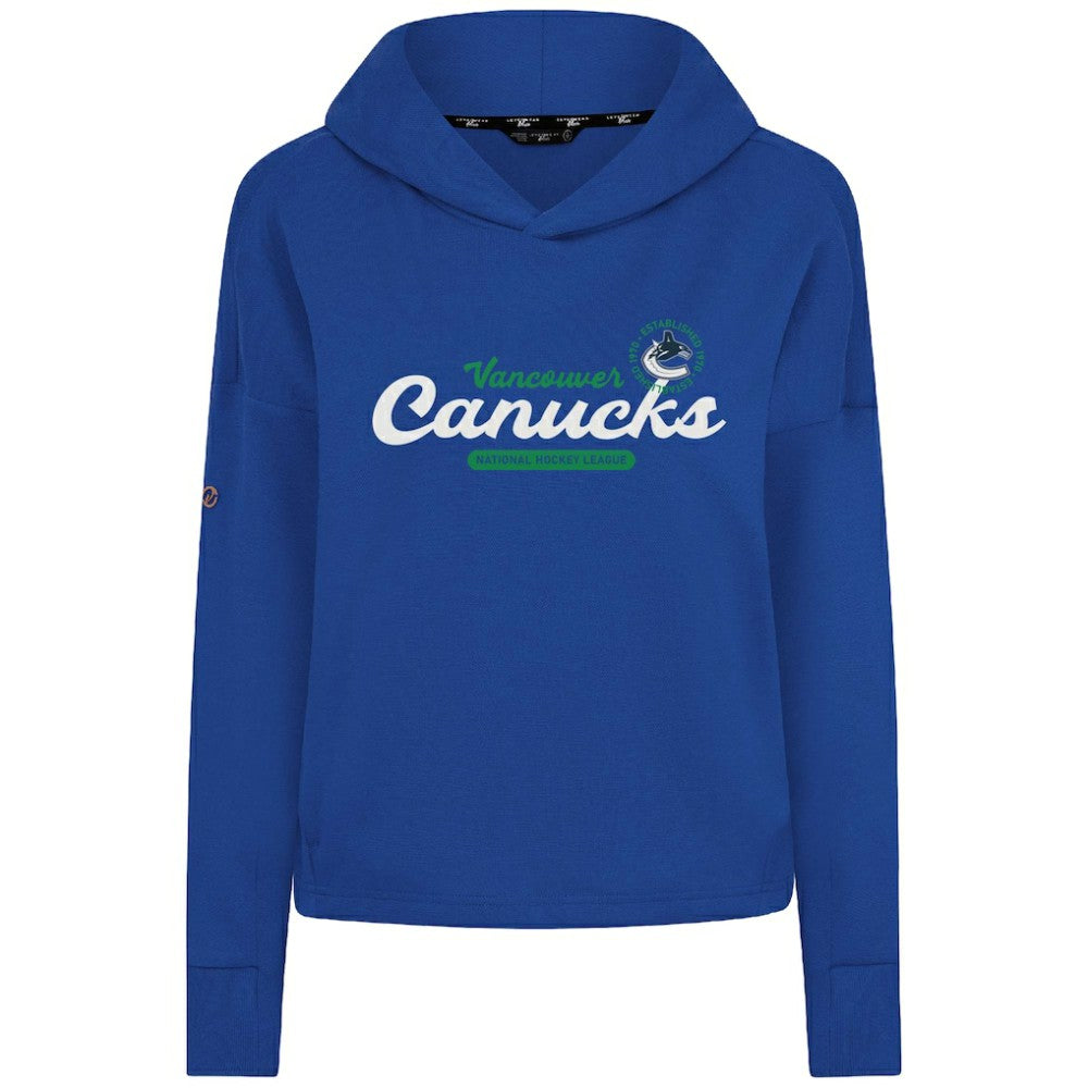 Vancouver Canucks Levelwear Women's Sweet Monument Tri-Blend Cropped Pullover Hoodie - Royal - NHL 203145690