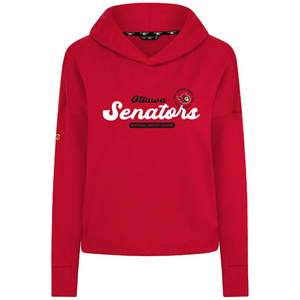 Ottawa Senators Levelwear Women's Sweet Monument Tri-Blend Cropped Pullover Hoodie - Red - NHL 203145691