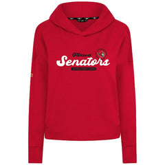 Ottawa Senators Levelwear Women's Sweet Monument Tri-Blend Cropped Pullover Hoodie - Red - NHL 203145691