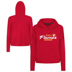 Calgary Flames Levelwear Women's Sweet Monument Tri-Blend Cropped Pullover Hoodie - Red - NHL 203145692