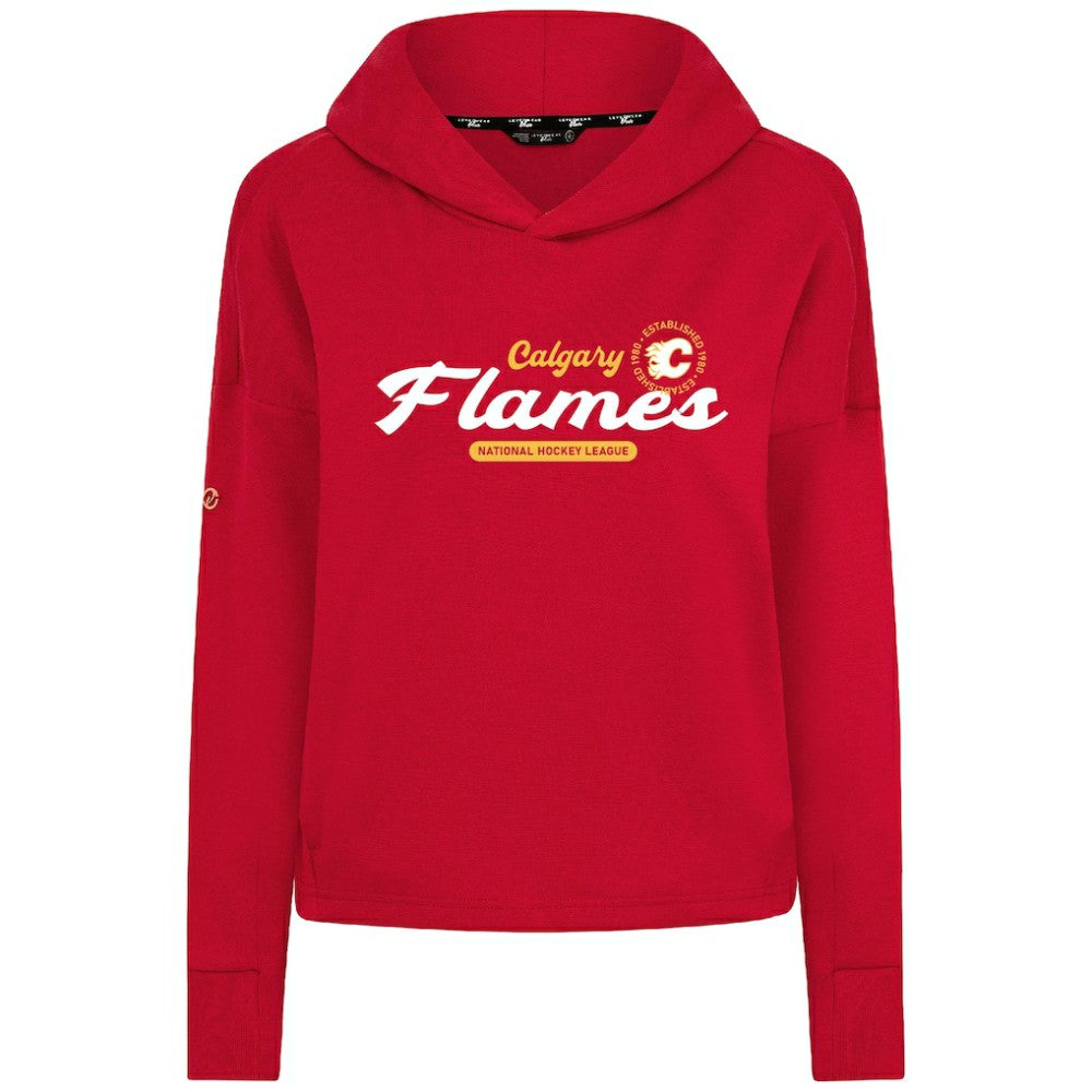 Calgary Flames Levelwear Women's Sweet Monument Tri-Blend Cropped Pullover Hoodie - Red - NHL 203145692