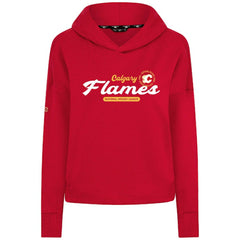 Calgary Flames Levelwear Women's Sweet Monument Tri-Blend Cropped Pullover Hoodie - Red - NHL 203145692