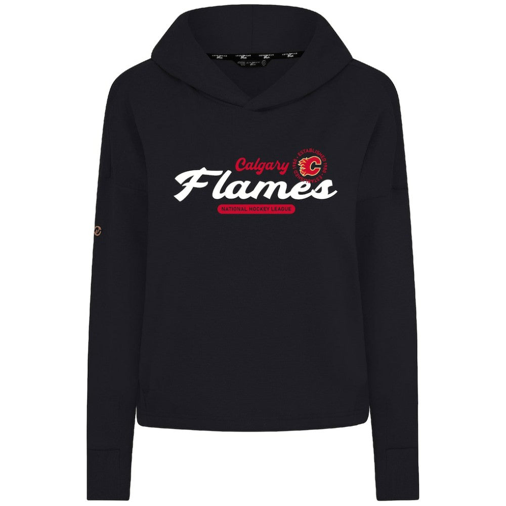 Calgary Flames Levelwear Women's Sweet Monument Tri-Blend Cropped Pullover Hoodie - Black - NHL 203145693