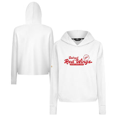 Detroit Red Wings Levelwear Women's Sweet Monument Tri-Blend Cropped Pullover Hoodie - White - NHL 203145694