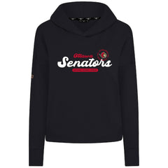 Ottawa Senators Levelwear Women's Sweet Monument Tri-Blend Cropped Pullover Hoodie - Black - NHL 203145695