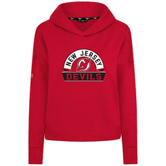 New Jersey Devils Levelwear Women's Sweet Banner Arch Tri-Blend Cropped Pullover Hoodie - Red - NHL 203145697