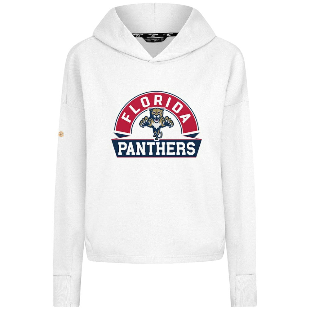 Florida Panthers Levelwear Women's Sweet Banner Arch Tri-Blend Cropped Pullover Hoodie - White - NHL 203145699