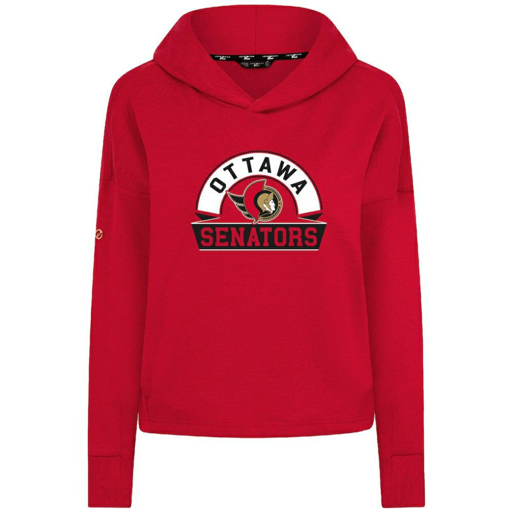 Ottawa Senators Levelwear Women's Sweet Banner Arch Tri-Blend Cropped Pullover Hoodie - Red - NHL 203145701