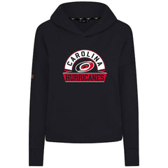 Carolina Hurricanes Levelwear Women's Sweet Banner Arch Tri-Blend Cropped Pullover Hoodie - Black - NHL 203145704