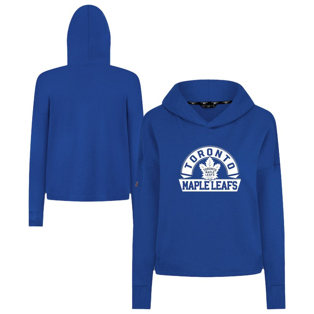 Toronto Maple Leafs Levelwear Women's Sweet Banner Arch Tri-Blend Cropped Pullover Hoodie - Royal - NHL 203145705