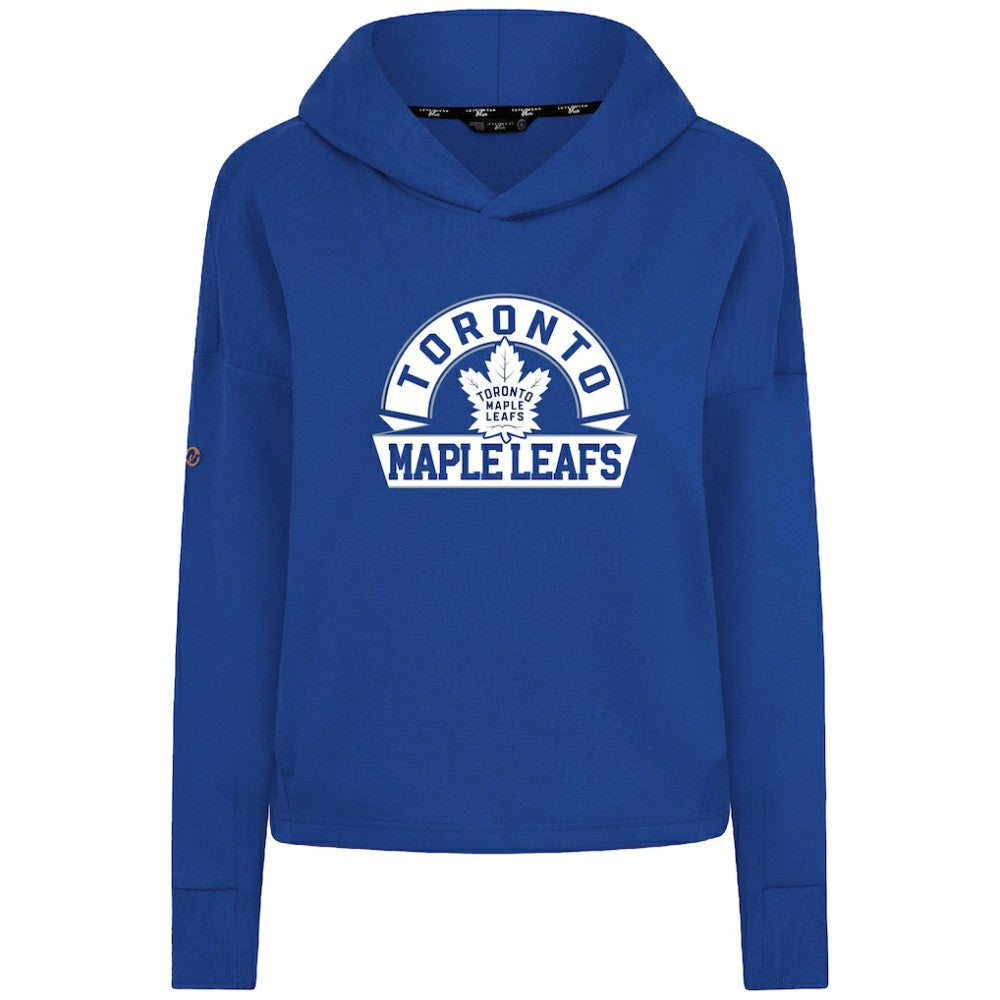 Toronto Maple Leafs Levelwear Women's Sweet Banner Arch Tri-Blend Cropped Pullover Hoodie - Royal - NHL 203145705