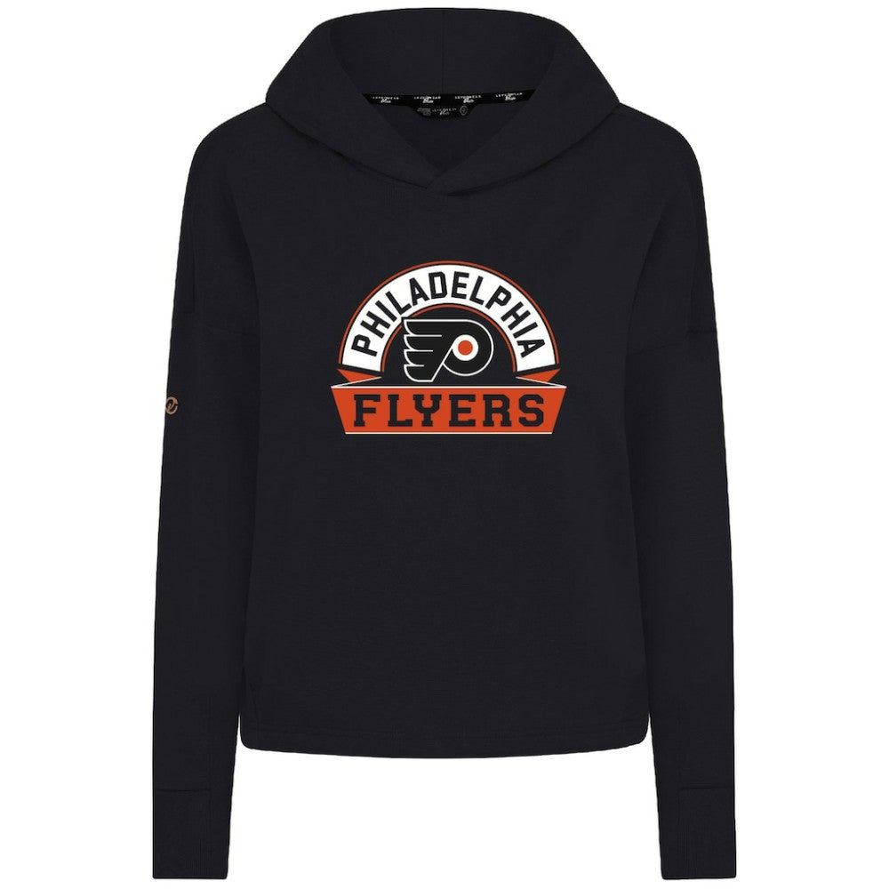 Philadelphia Flyers Levelwear Women's Sweet Banner Arch Tri-Blend Cropped Pullover Hoodie - Black - NHL 203145708