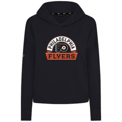 Philadelphia Flyers Levelwear Women's Sweet Banner Arch Tri-Blend Cropped Pullover Hoodie - Black - NHL 203145708
