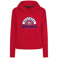 Montreal Canadiens Levelwear Women's Sweet Banner Arch Tri-Blend Cropped Pullover Hoodie - Red - NHL 203145714