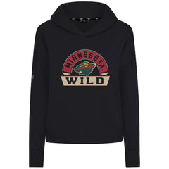 Minnesota Wild Levelwear Women's Sweet Banner Arch Tri-Blend Cropped Pullover Hoodie - Black - NHL 203145719