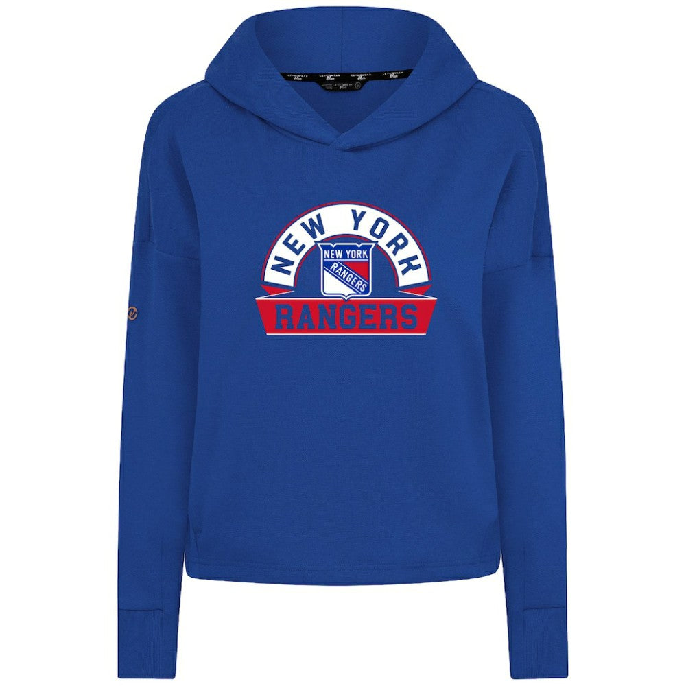 New York Rangers Levelwear Women's Sweet Banner Arch Tri-Blend Cropped Pullover Hoodie - Royal - NHL 203145721