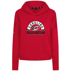 Carolina Hurricanes Levelwear Women's Sweet Banner Arch Tri-Blend Cropped Pullover Hoodie - Red - NHL 203145723