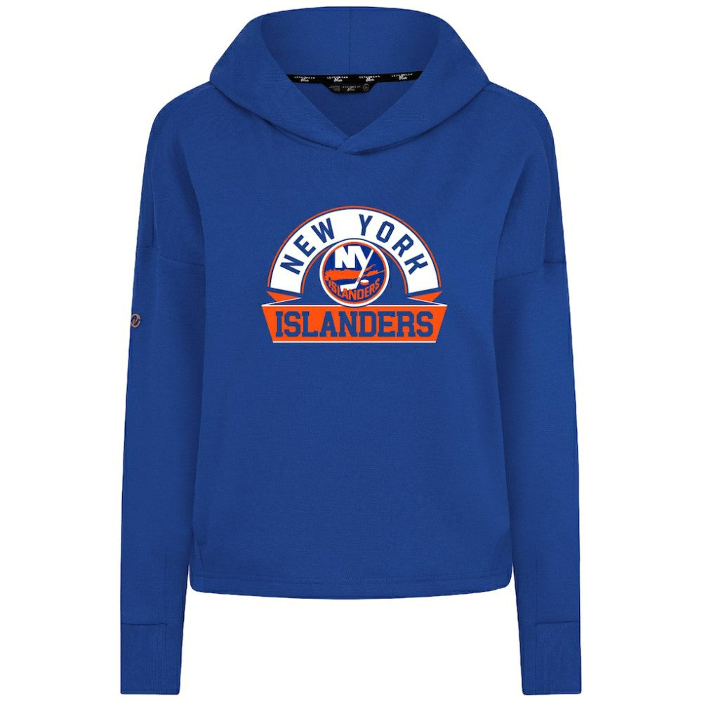 New York Islanders Levelwear Women's Sweet Banner Arch Tri-Blend Cropped Pullover Hoodie - Royal - NHL 203145724