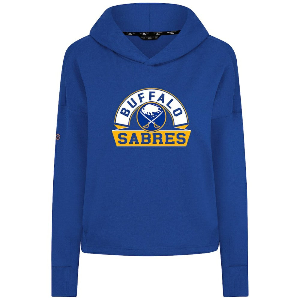 Buffalo Sabres Levelwear Women's Sweet Banner Arch Tri-Blend Cropped Pullover Hoodie - Royal - NHL 203145725