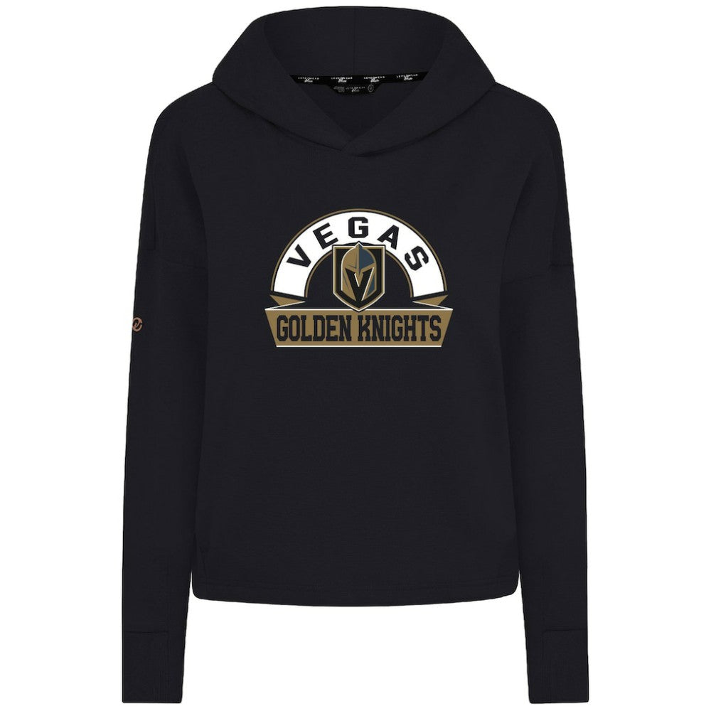 Vegas Golden Knights Levelwear Women's Sweet Banner Arch Tri-Blend Cropped Pullover Hoodie - Black - NHL 203145727