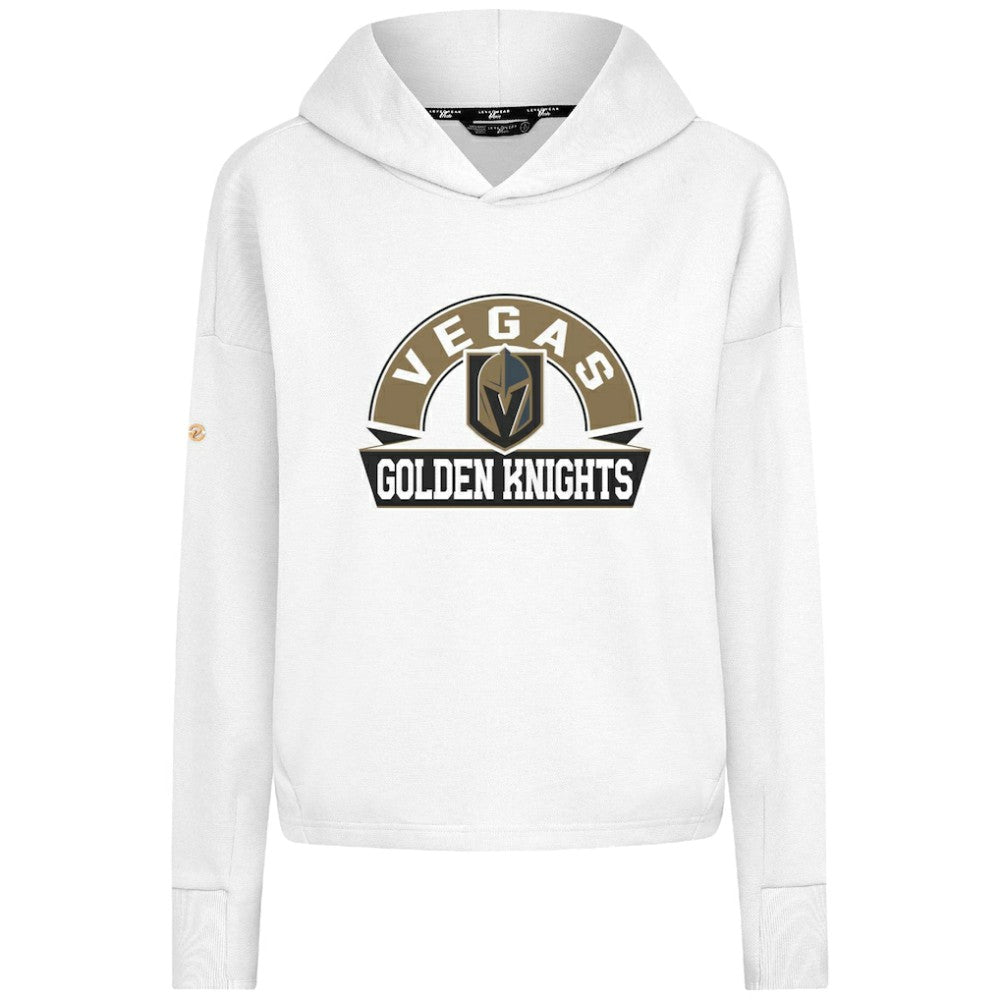 Vegas Golden Knights Levelwear Women's Sweet Banner Arch Tri-Blend Cropped Pullover Hoodie - White - NHL 203145730