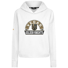 Vegas Golden Knights Levelwear Women's Sweet Banner Arch Tri-Blend Cropped Pullover Hoodie - White - NHL 203145730