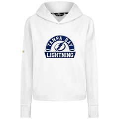 Tampa Bay Lightning Levelwear Women's Sweet Banner Arch Tri-Blend Cropped Pullover Hoodie - White - NHL 203145731