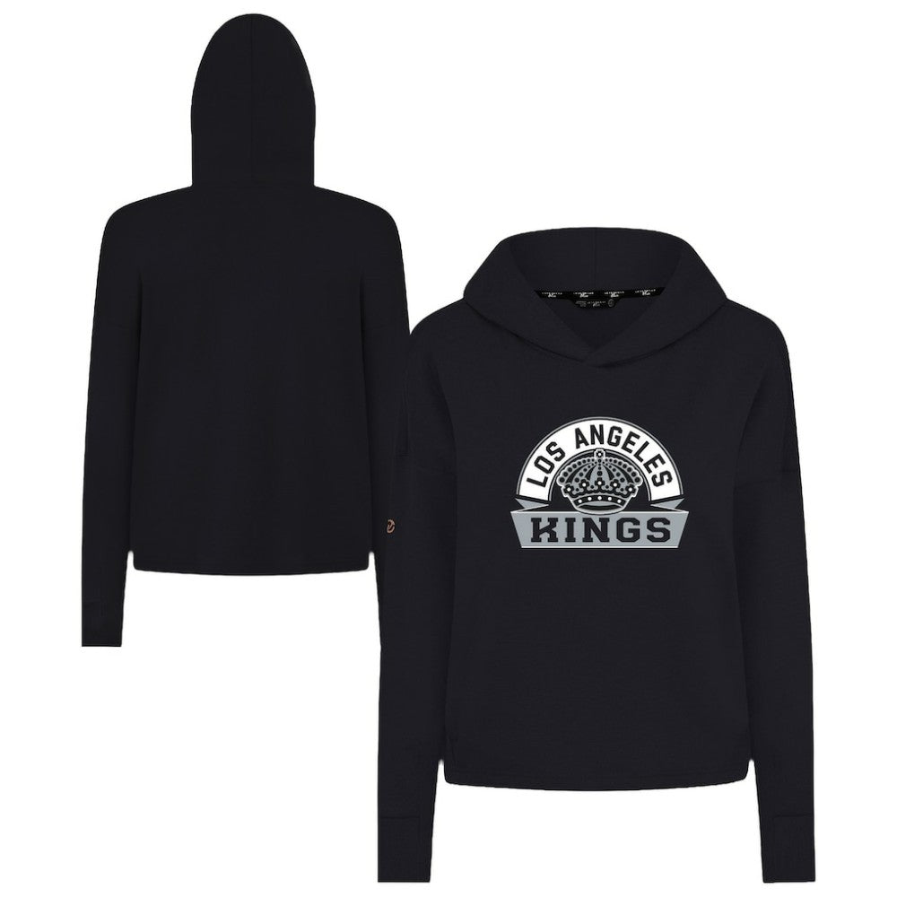 Los Angeles Kings Levelwear Women's Sweet Banner Arch Tri-Blend Cropped Pullover Hoodie - Black - NHL 203145733