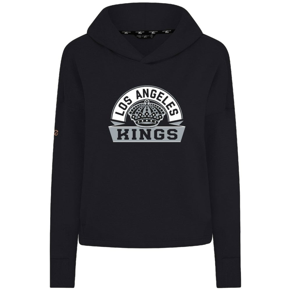 Los Angeles Kings Levelwear Women's Sweet Banner Arch Tri-Blend Cropped Pullover Hoodie - Black - NHL 203145733