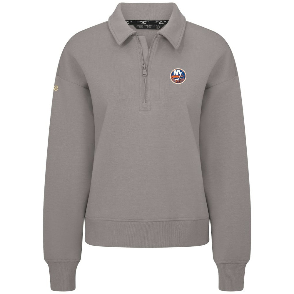 New York Islanders Levelwear Women's Canmore Quarter-Zip Pullover - Gray - NHL 203145737