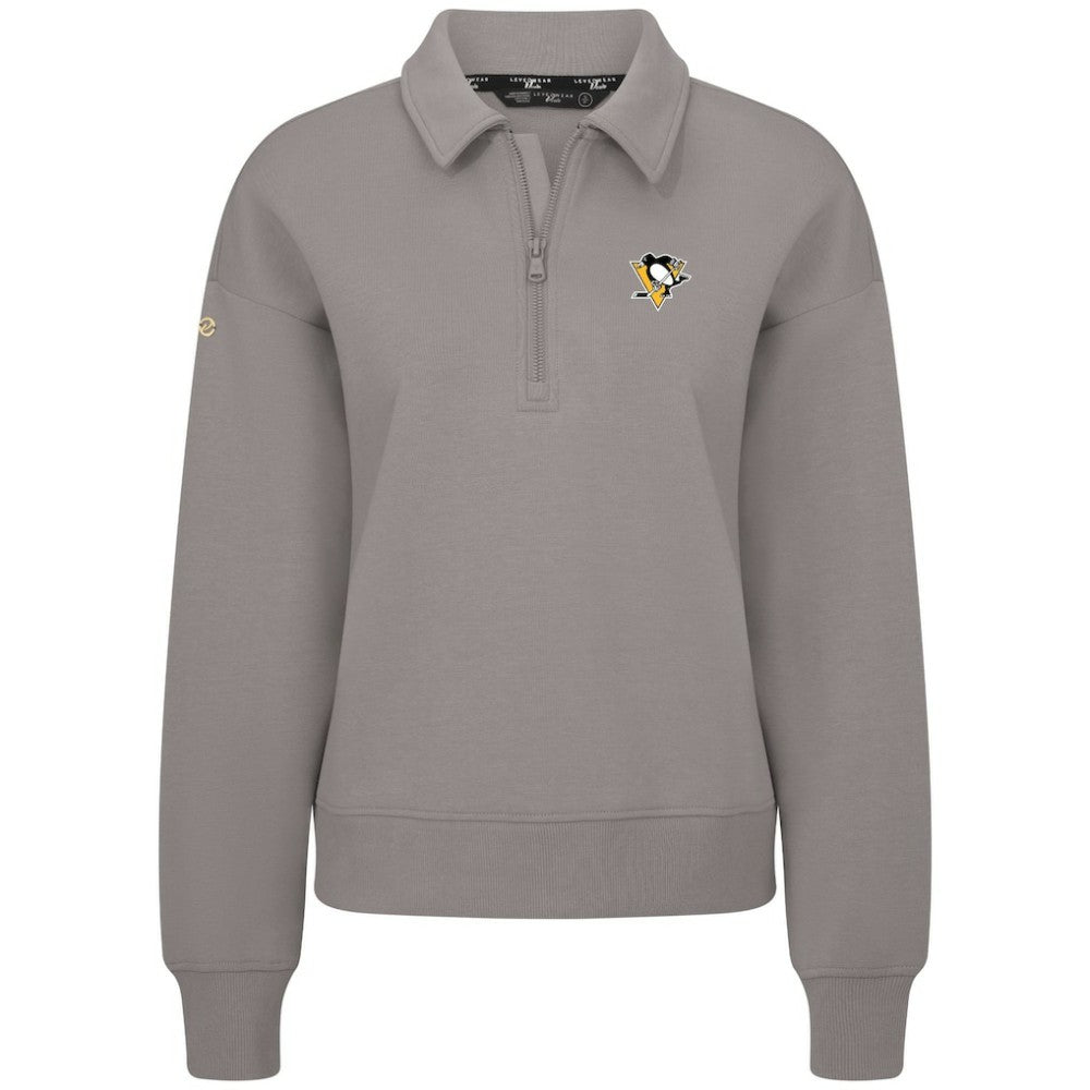 Pittsburgh Penguins Levelwear Women's Canmore Quarter-Zip Pullover - Gray - NHL 203145742