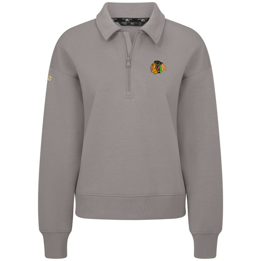Chicago Blackhawks Levelwear Women's Canmore Quarter-Zip Pullover - Gray - NHL 203145747