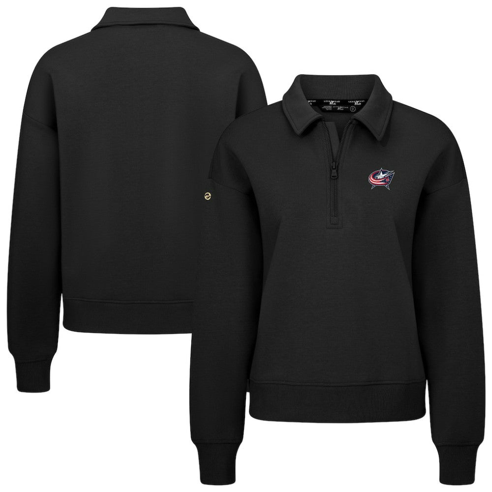 Columbus Blue Jackets Levelwear Women's Canmore Quarter-Zip Pullover - Black - NHL 203145748
