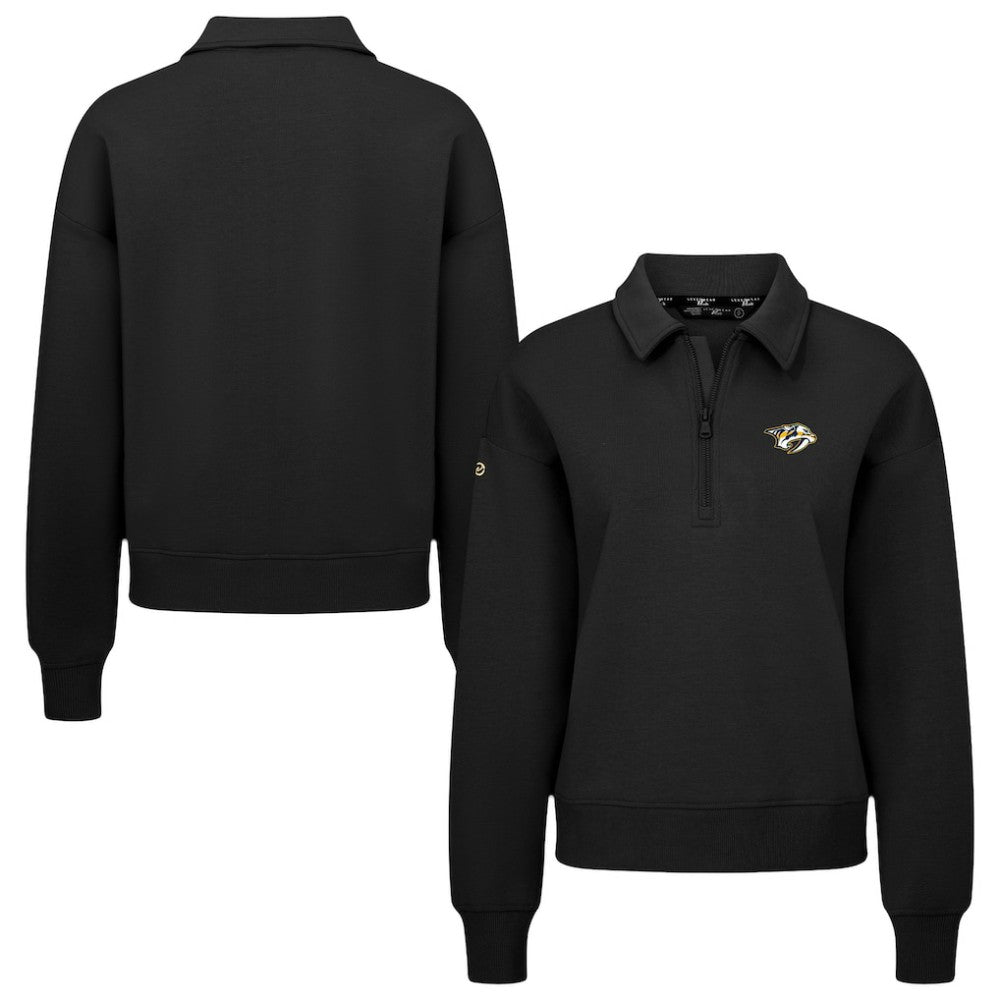 Nashville Predators Levelwear Women's Canmore Quarter-Zip Pullover - Black - NHL 203145750