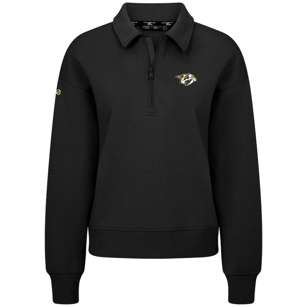 Nashville Predators Levelwear Women's Canmore Quarter-Zip Pullover - Black - NHL 203145750