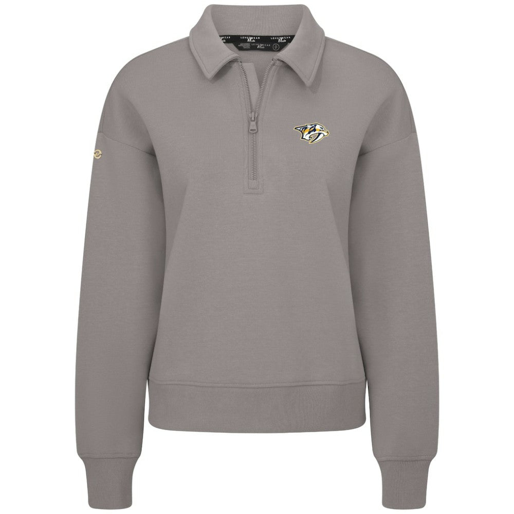 Nashville Predators Levelwear Women's Canmore Quarter-Zip Pullover - Gray - NHL 203145751