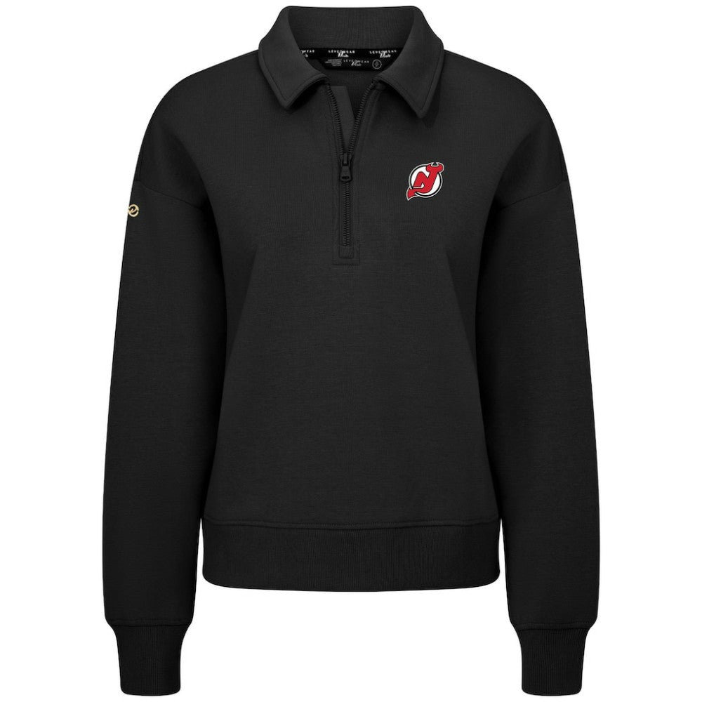 New Jersey Devils Levelwear Women's Canmore Quarter-Zip Pullover - Black - NHL 203145762